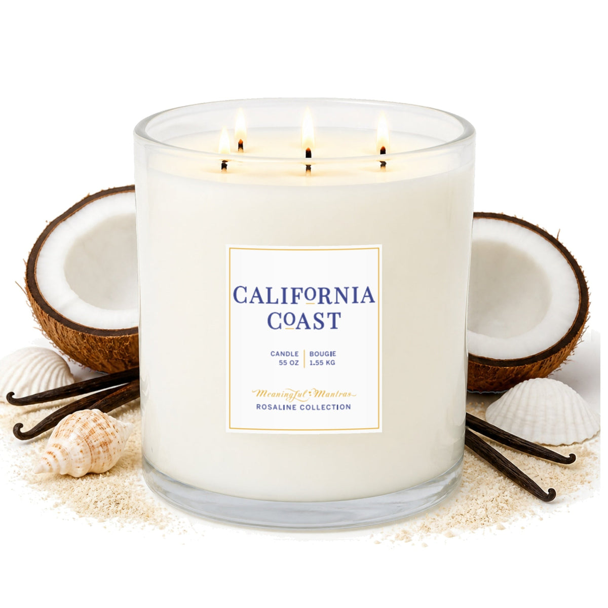 Tranquility California Coast Natural Candle 55oz Rosaline Collection